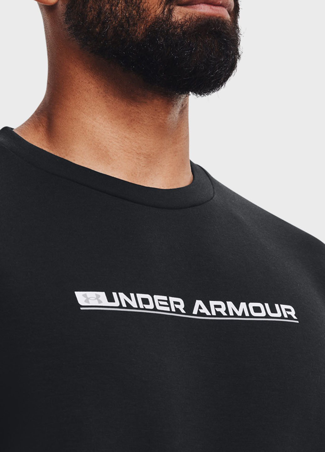 Світшот Under Armour - Прямий крій напис чорний спортивний поліестер, трикотаж - (252878067)