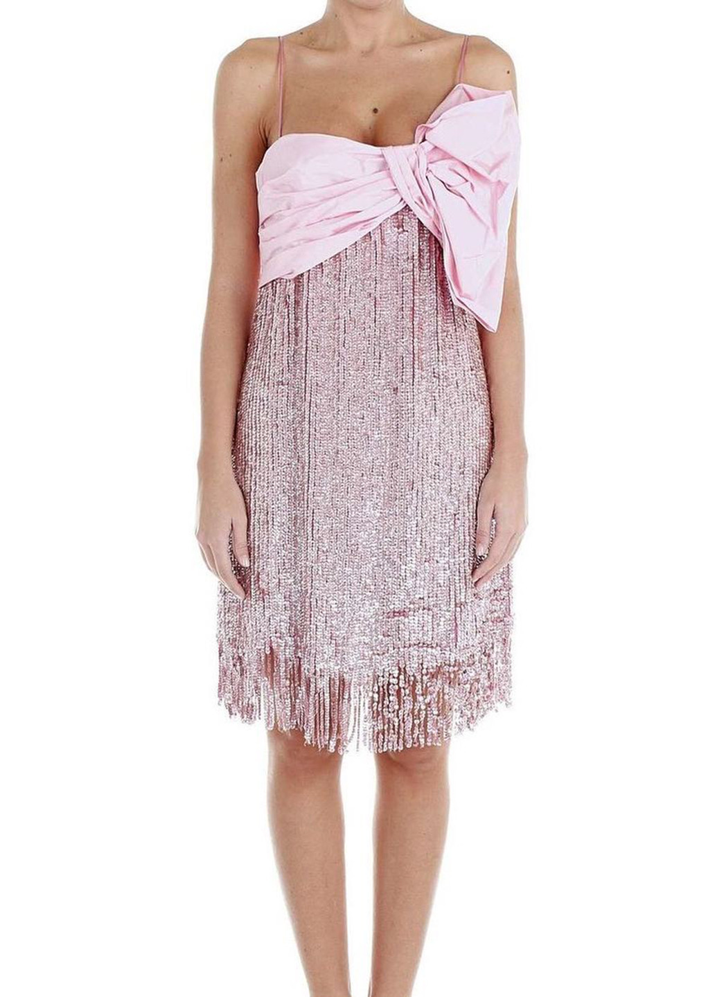 Розовое коктейльное платье Pinko однотонное