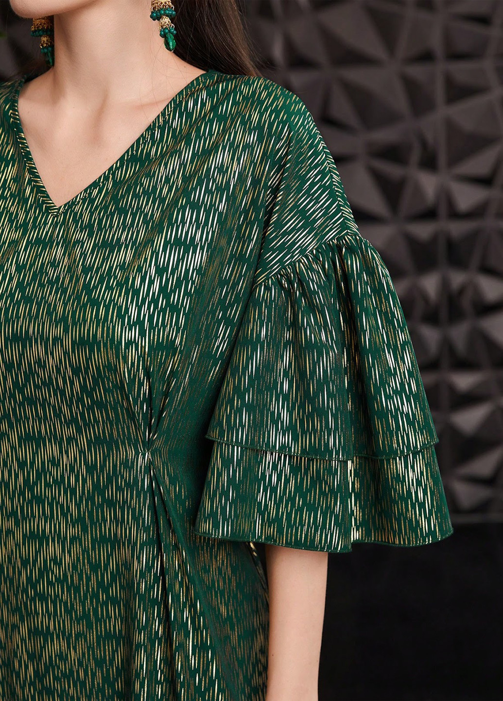 Темно-зелена кежуал сукня а-силует SHEIN з абстрактним візерунком