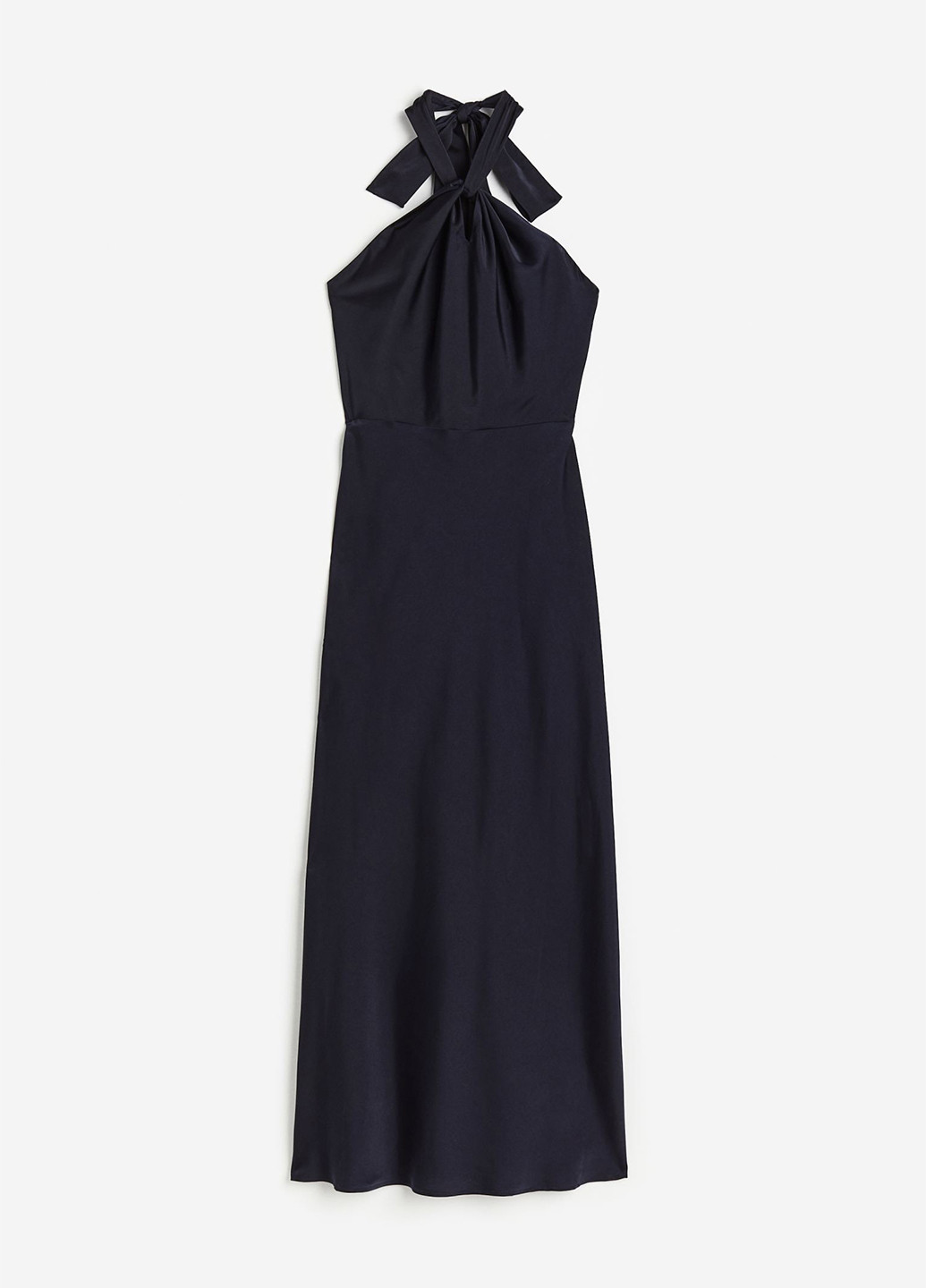 Темно-синее кэжуал платье с открытой спиной H&M однотонное