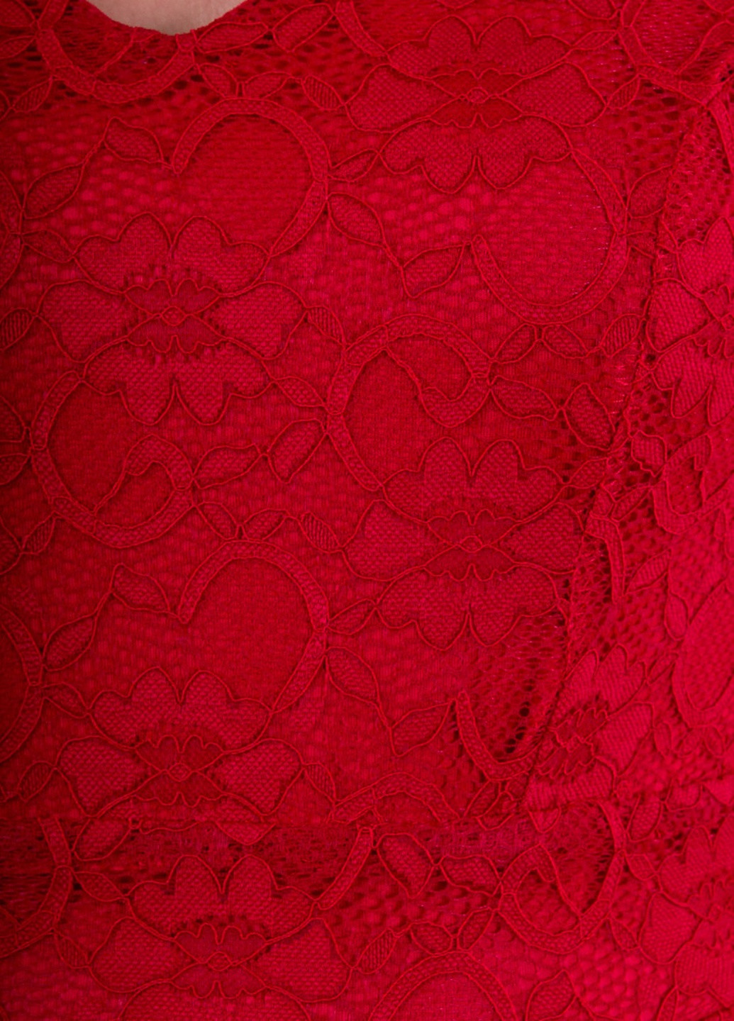 Червона сукня з оздобленням з тонкого мережива Sistaglam