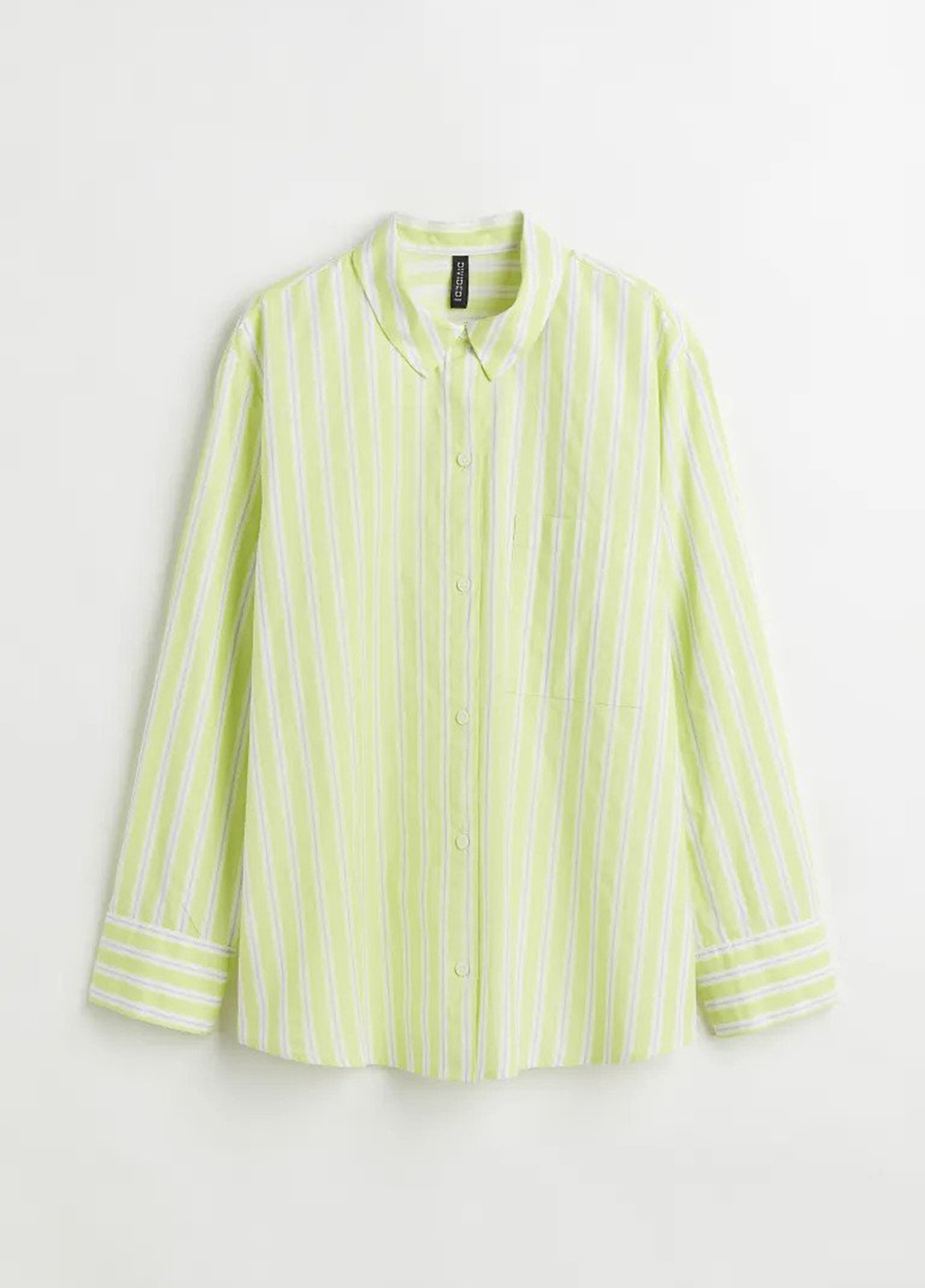 Салатовая кэжуал рубашка в полоску H&M