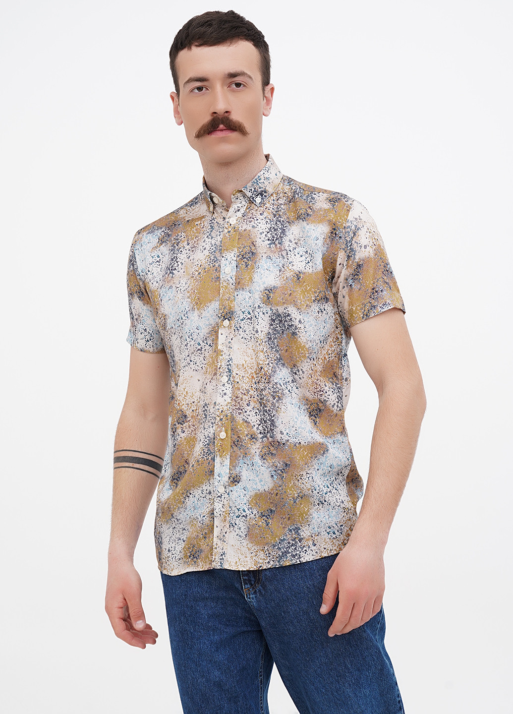 Цветная кэжуал рубашка с абстрактным узором Minimum