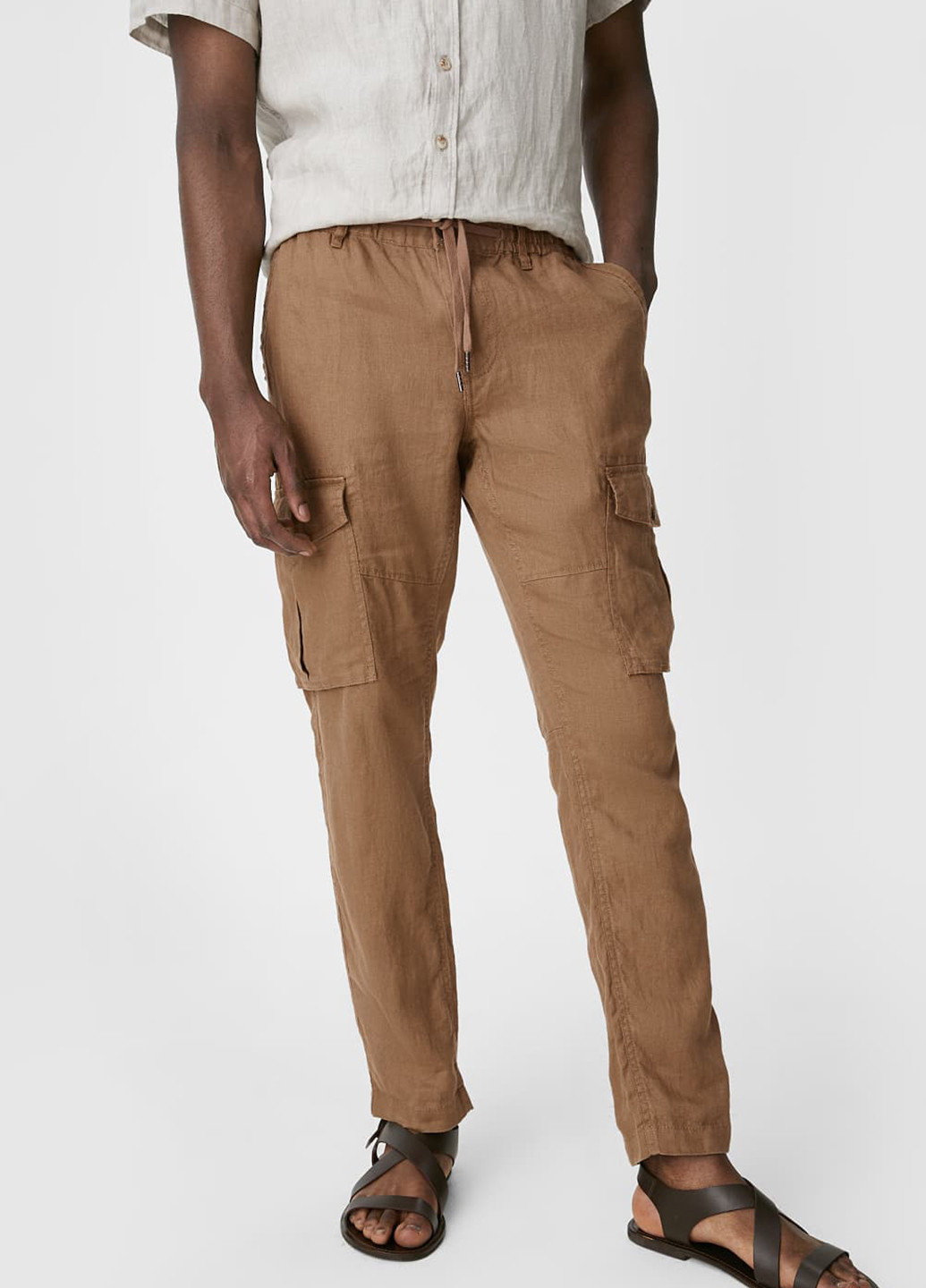 Светло-коричневые кэжуал летние карго брюки C&A