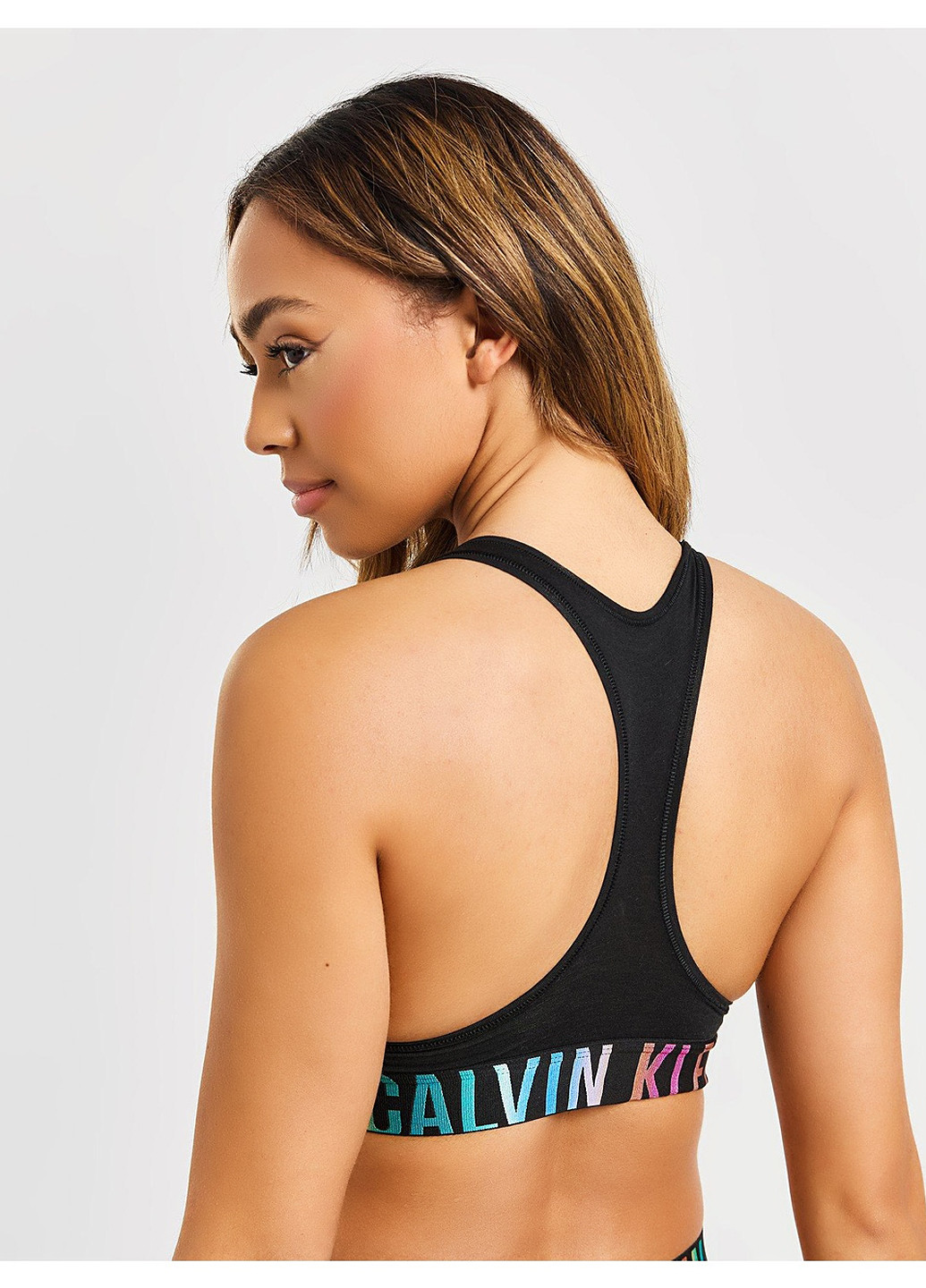 Чёрный топ бюстгальтер Calvin Klein без косточек хлопок