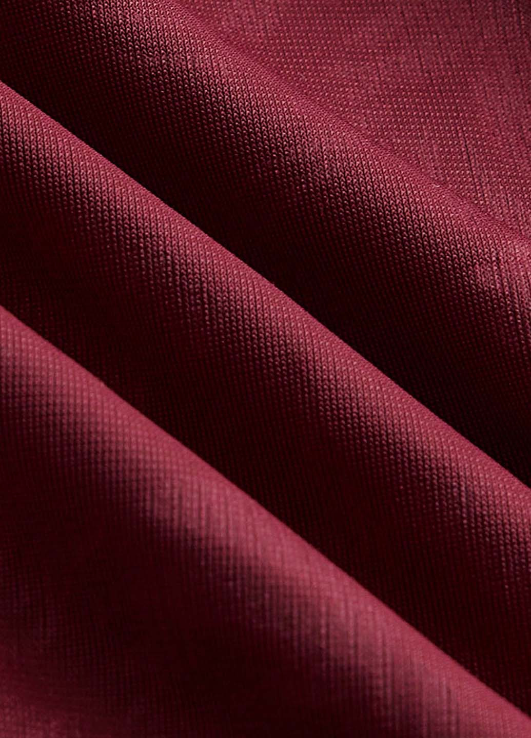 Бордовое коктейльное платье клеш SHEIN однотонное