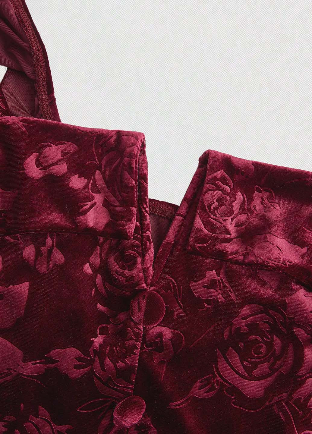 Бордовое коктейльное платье клеш SHEIN однотонное