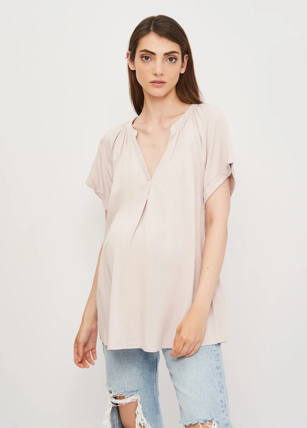 Бузкова блуза для вагітних H&M
