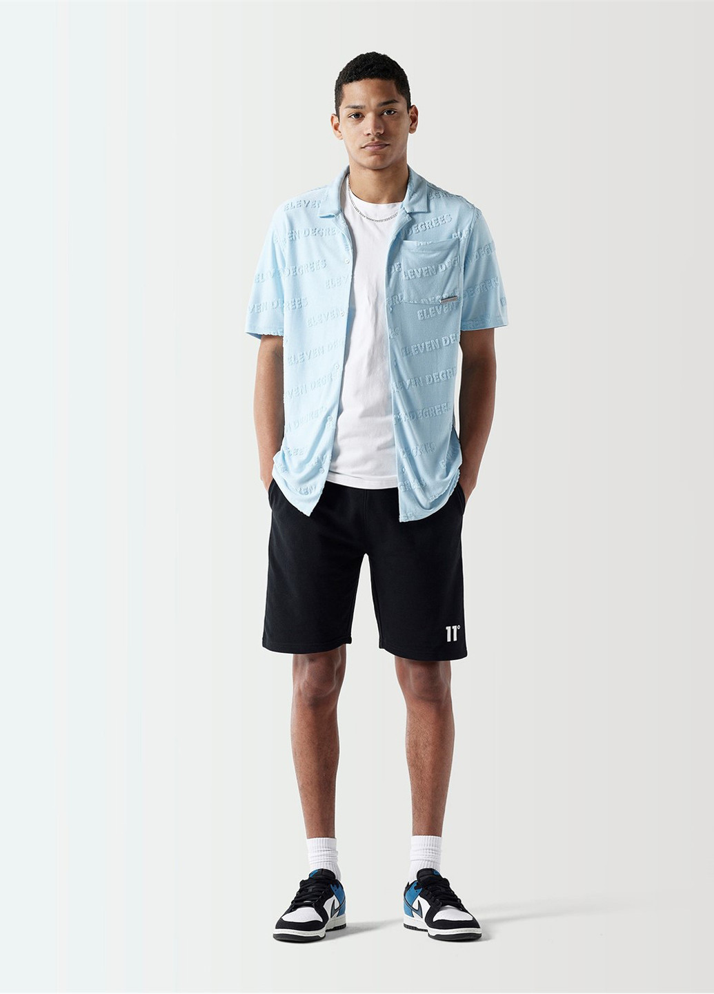 Светло-голубой кэжуал рубашка с надписями 11 Degrees
