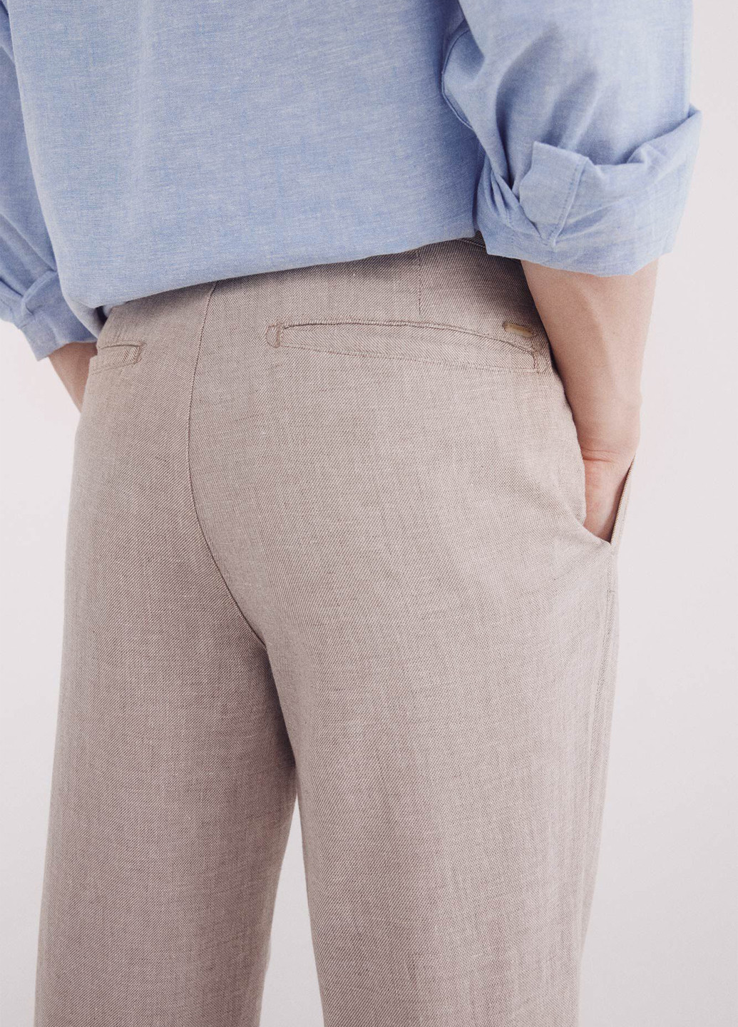 Бежевые кэжуал демисезонные прямые брюки Springfield