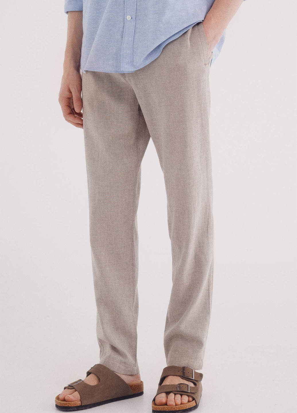 Бежевые кэжуал демисезонные прямые брюки Springfield