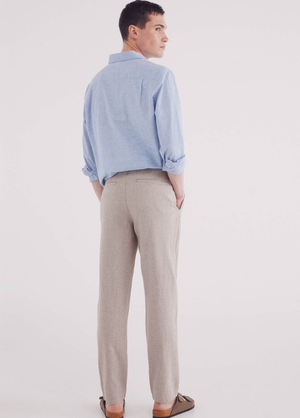 Бежевые кэжуал демисезонные прямые брюки Springfield