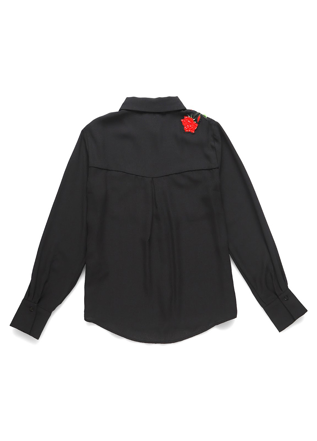 Черная кэжуал рубашка однотонная MINT&BERRY