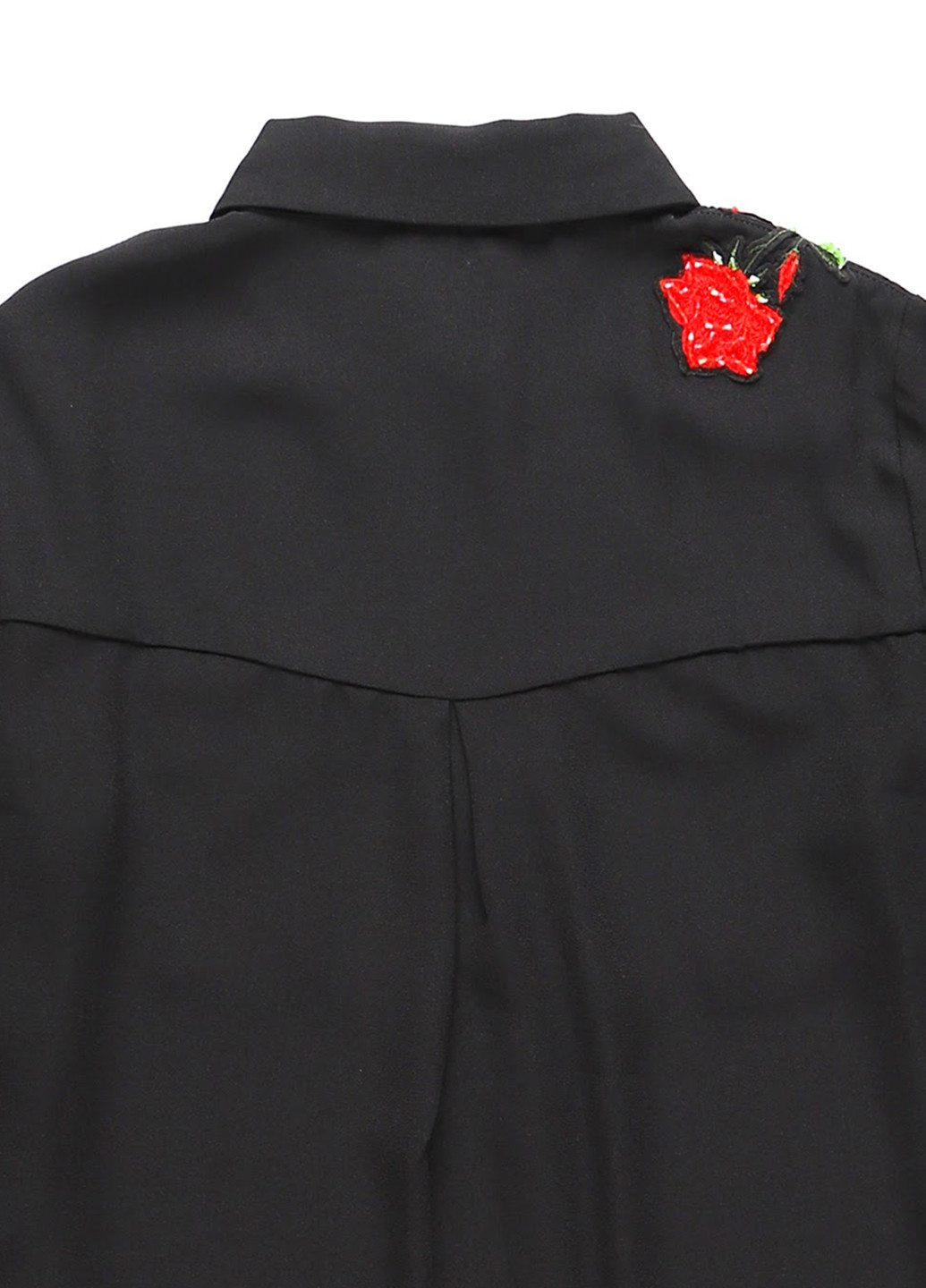 Черная кэжуал рубашка однотонная MINT&BERRY