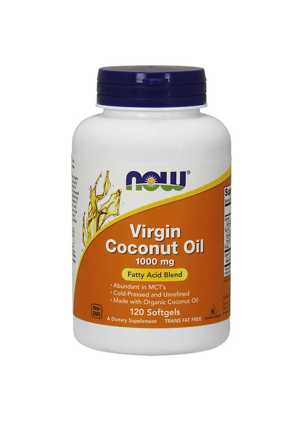 Кокосове масло Virgin Coconut Oil тисячу mg (120 капс) нау фудс Now Foods (255407751)