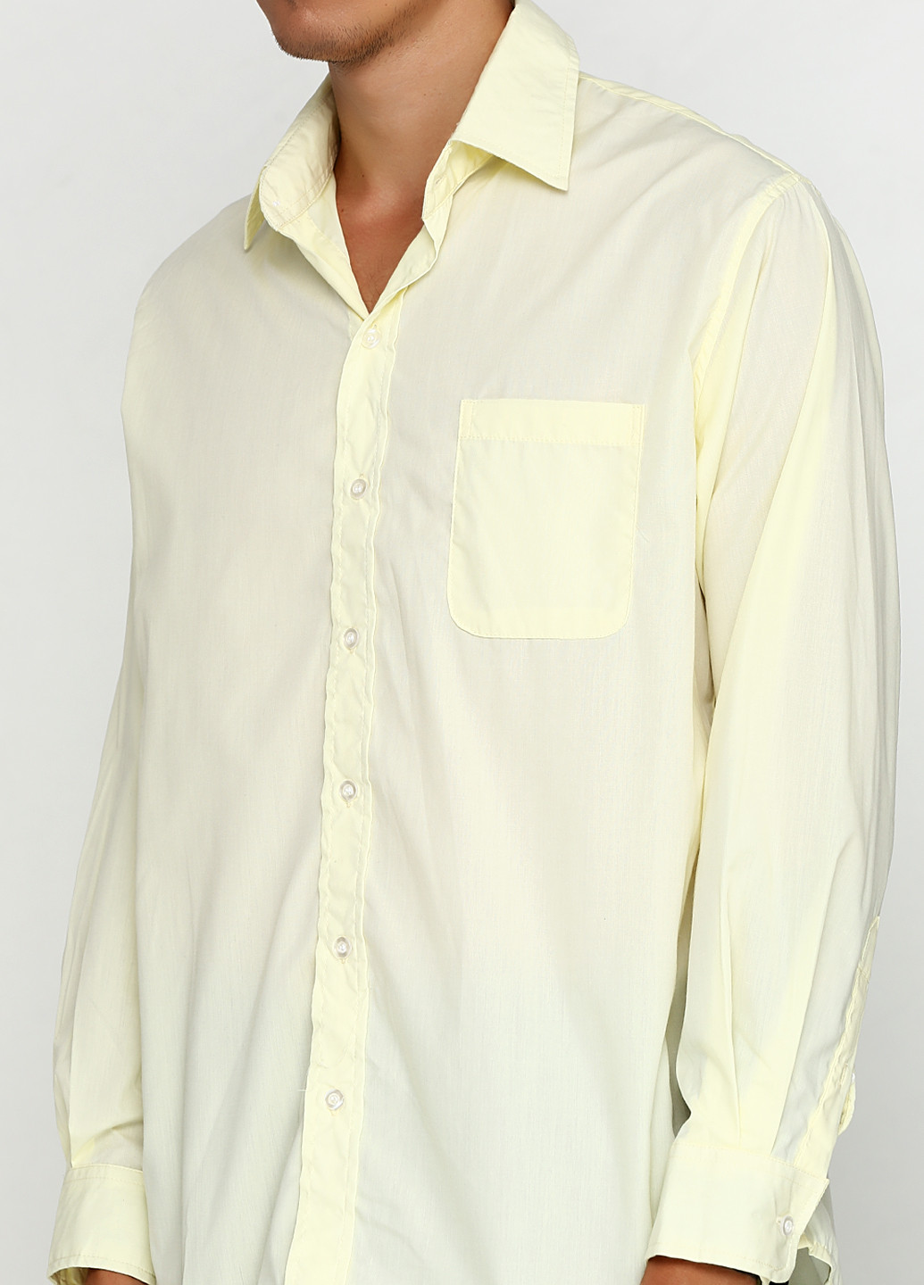Желтая кэжуал рубашка однотонная Lee Cooper с длинным рукавом