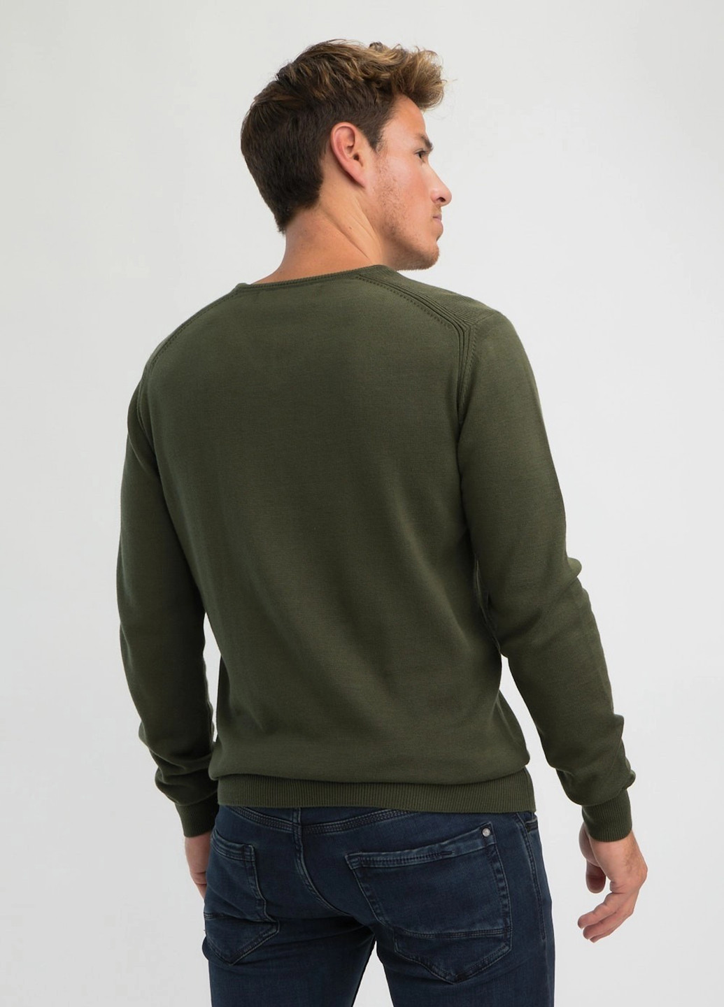 Оливковий (хакі) демісезонний пуловер пуловер Benson & Cherry