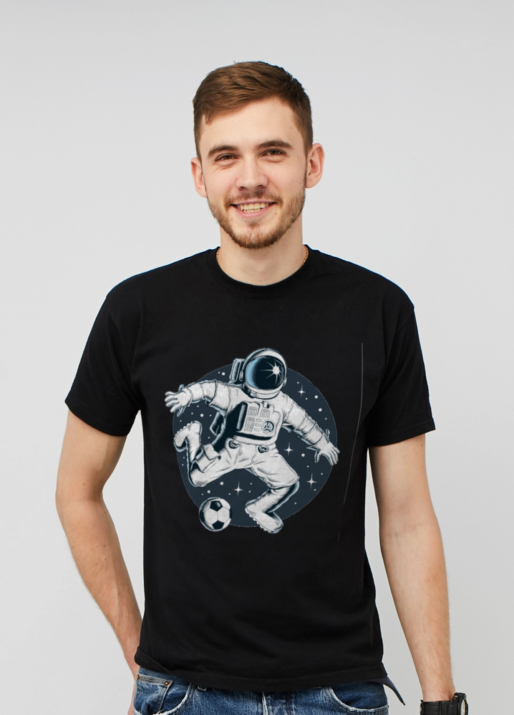 Черная футболка мужская с коротким рукавом Memo