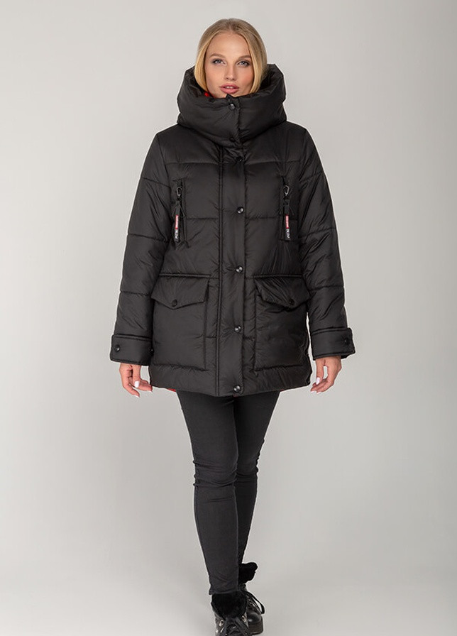 Черная зимняя зимняя женская куртка магда MioRichi