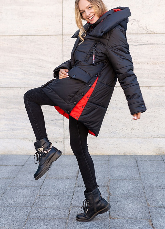 Черная зимняя зимняя женская куртка магда MioRichi