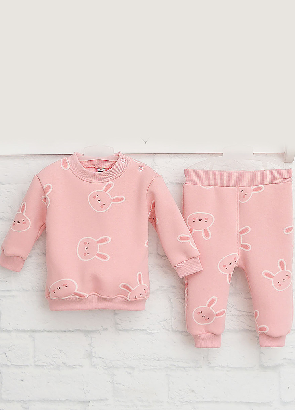 Розовый демисезонный костюм (свитшот, брюки) брючный Blanka