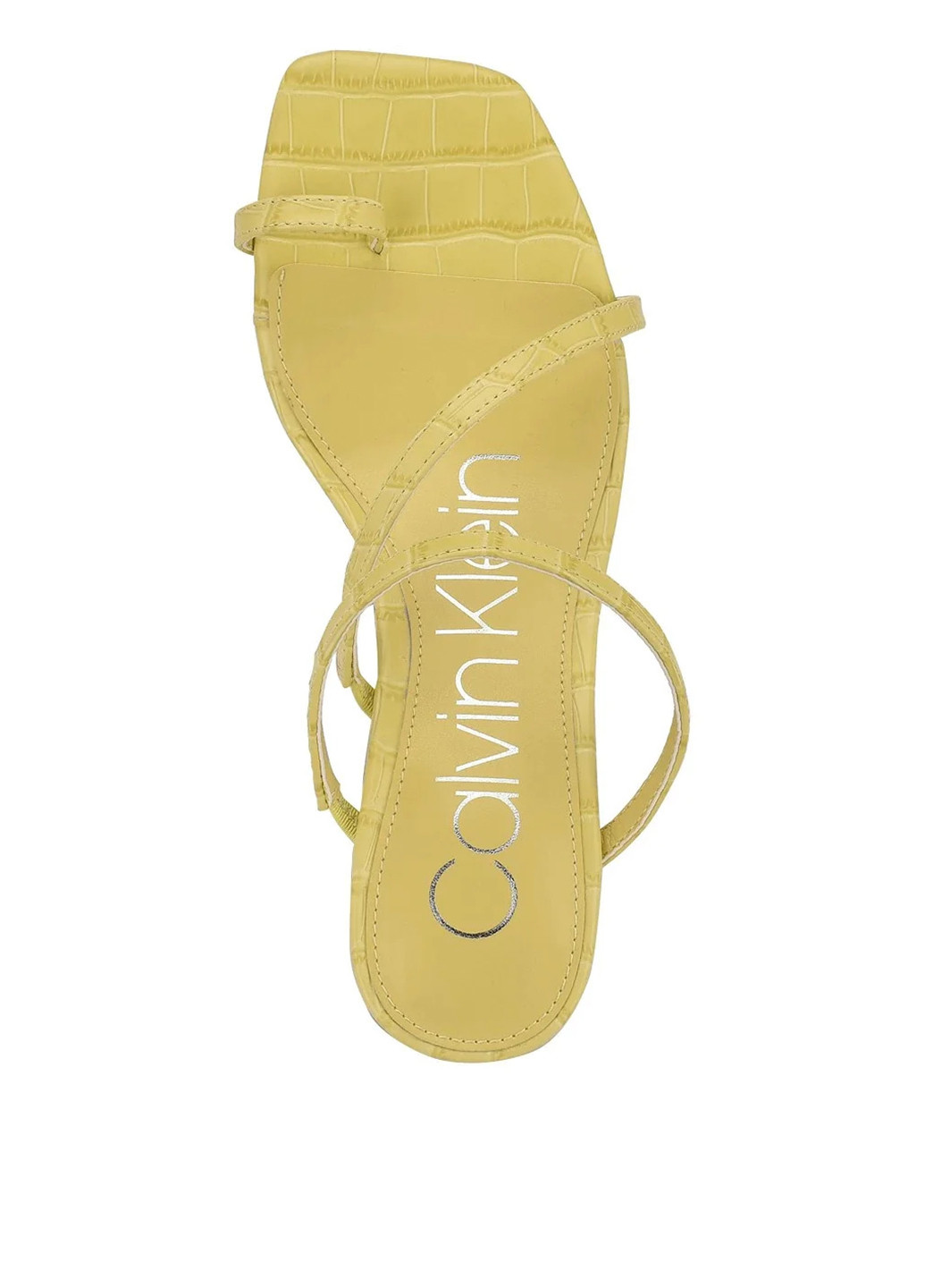 Желтые шлепанцы Calvin Klein с тиснением