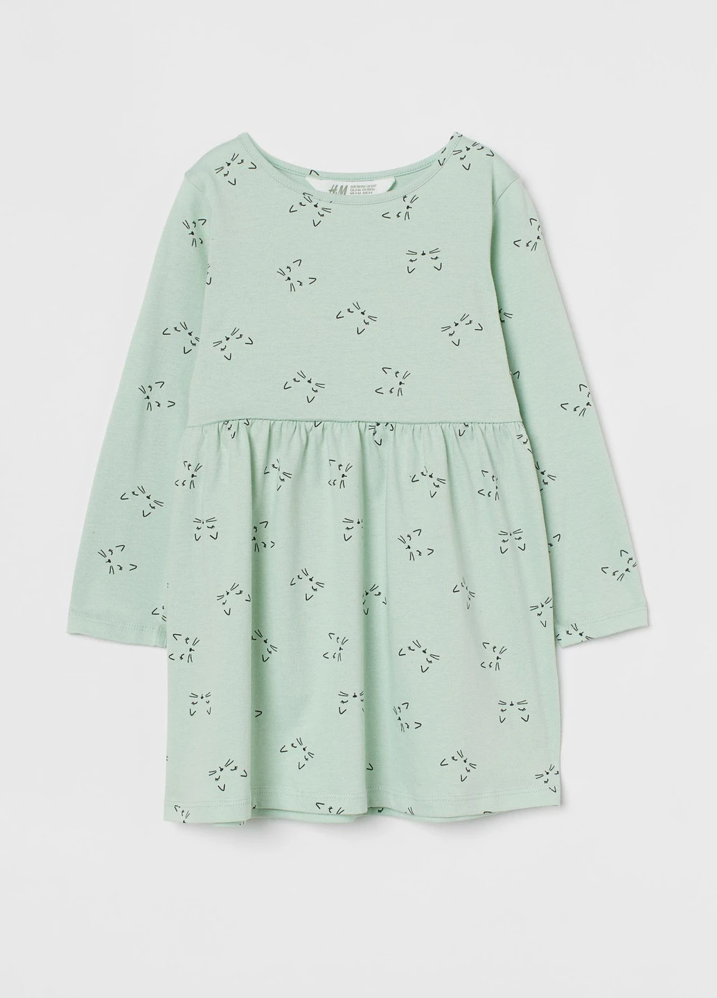 М'ятна сукня демісезон,м'ятний в чорні візерунки, H&M (254733151)
