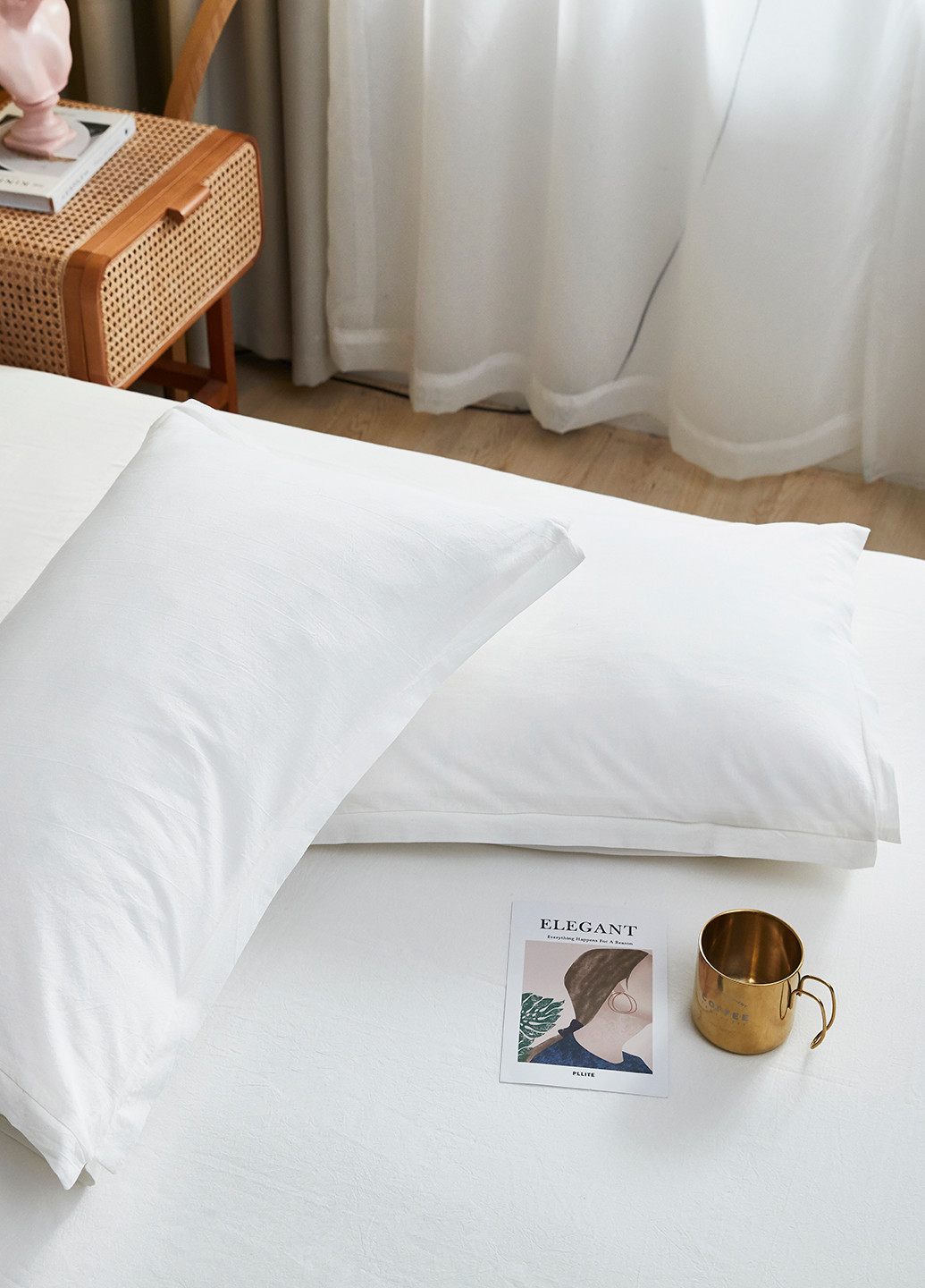 Комплект постільної білизни варена бавовна білий євро Love You (250498039)