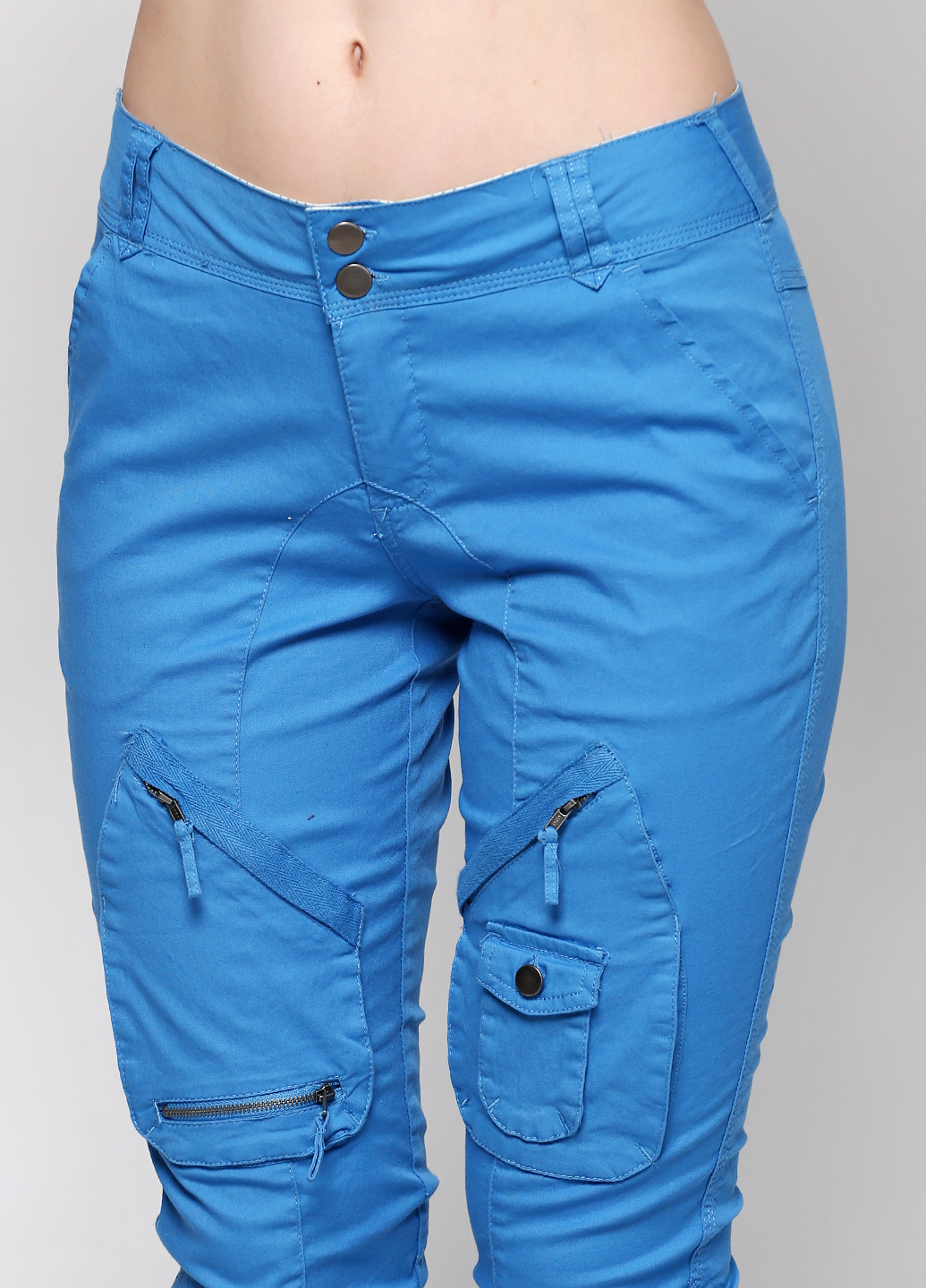 Светло-синие кэжуал демисезонные галифе брюки Culture