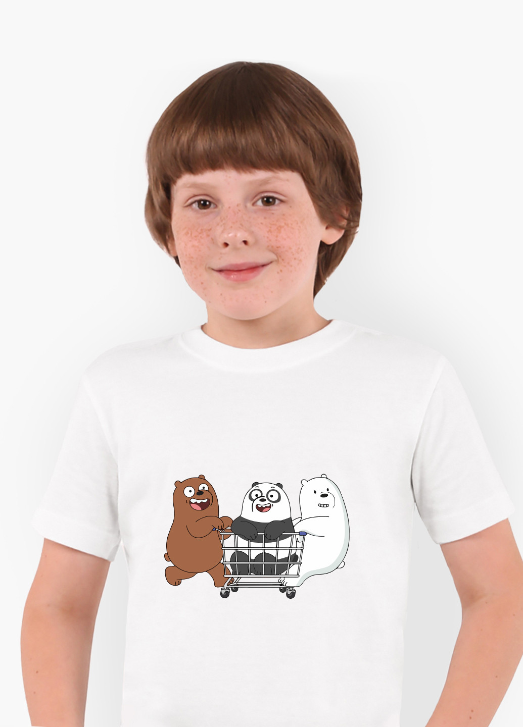 Белая демисезонная футболка детская вся правда о медведях (we bare bears) белый (9224-2891) 164 см MobiPrint