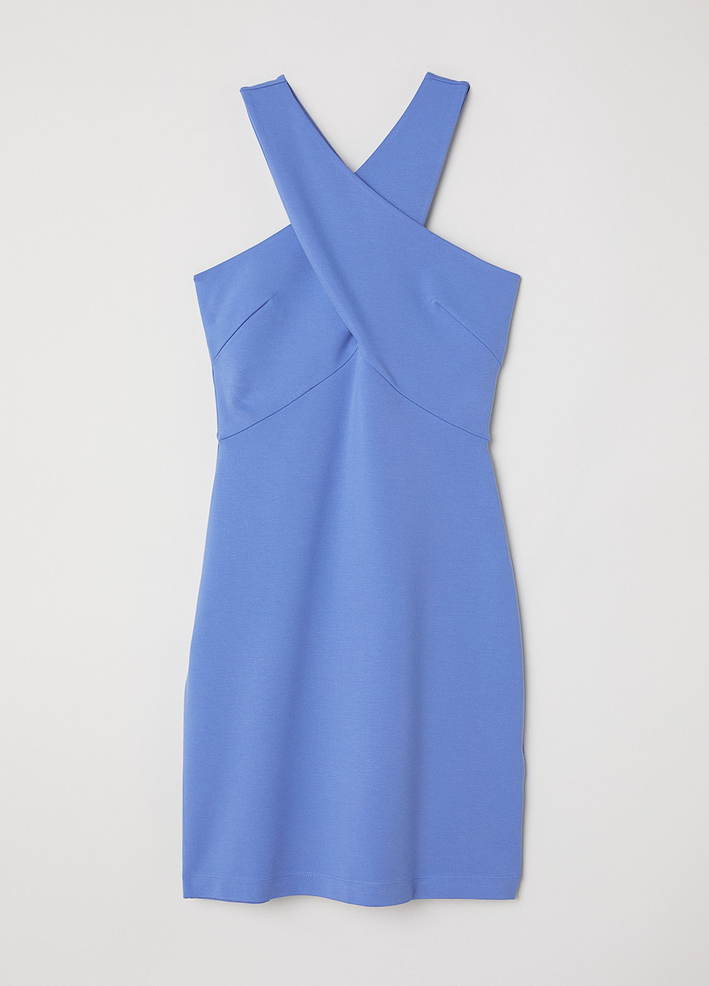 Голубое коктейльное платье футляр H&M однотонное