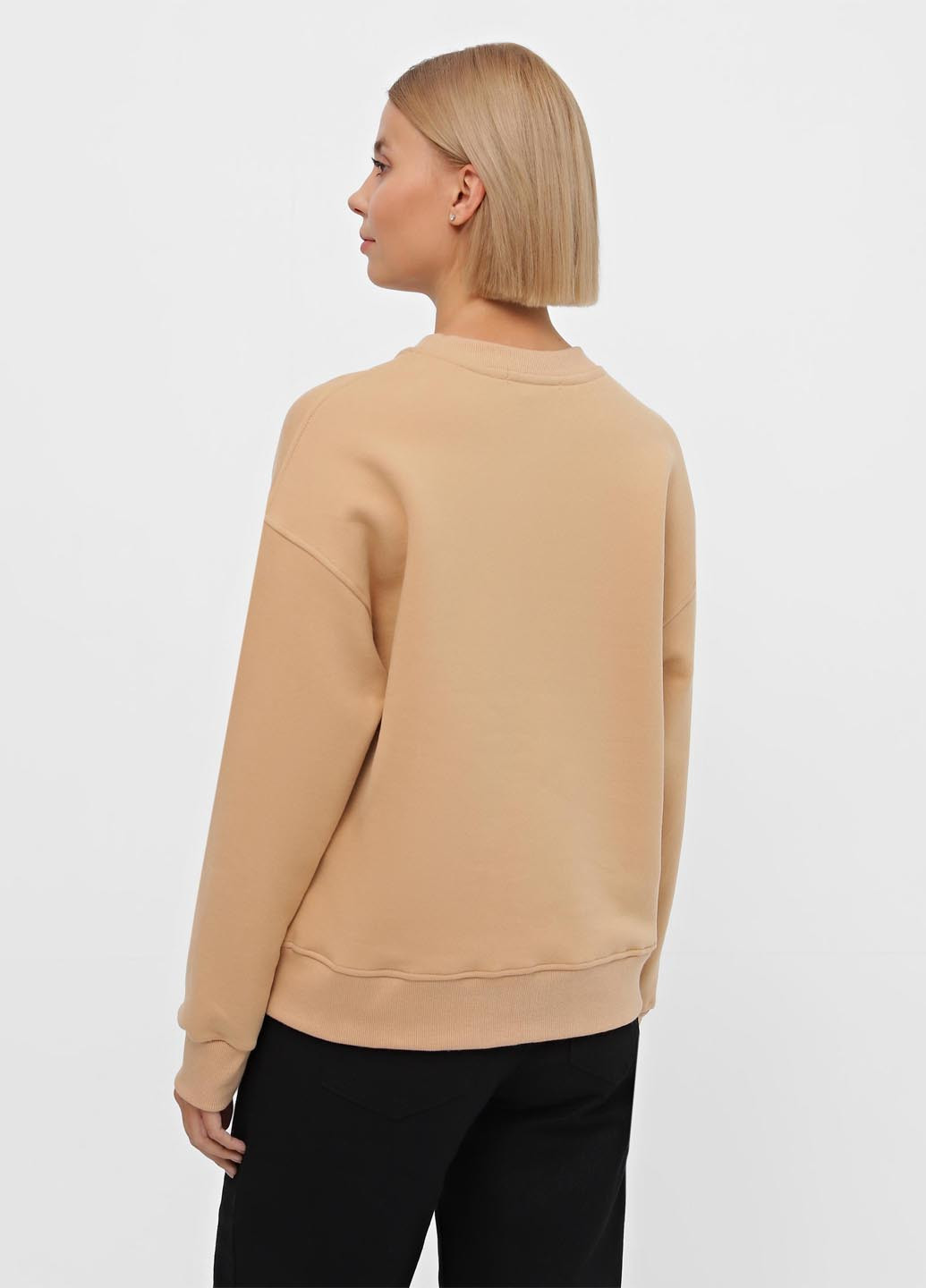 Бежевий світшот Braska однотонний вишивка (327373512)