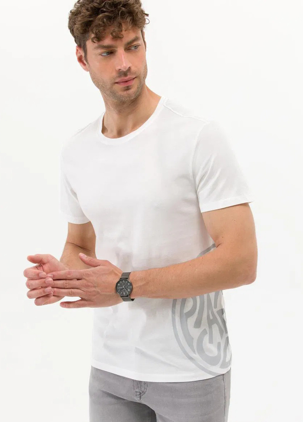 Белая футболка Pierre Cardin