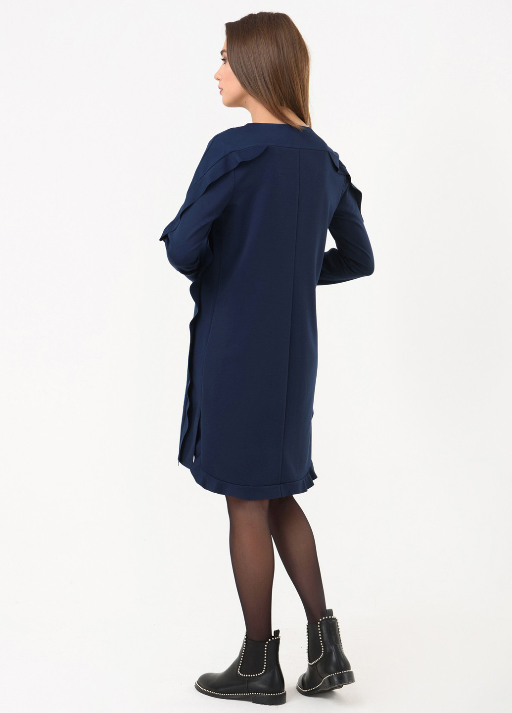 Темно-синее кэжуал платье RicaMare фактурное