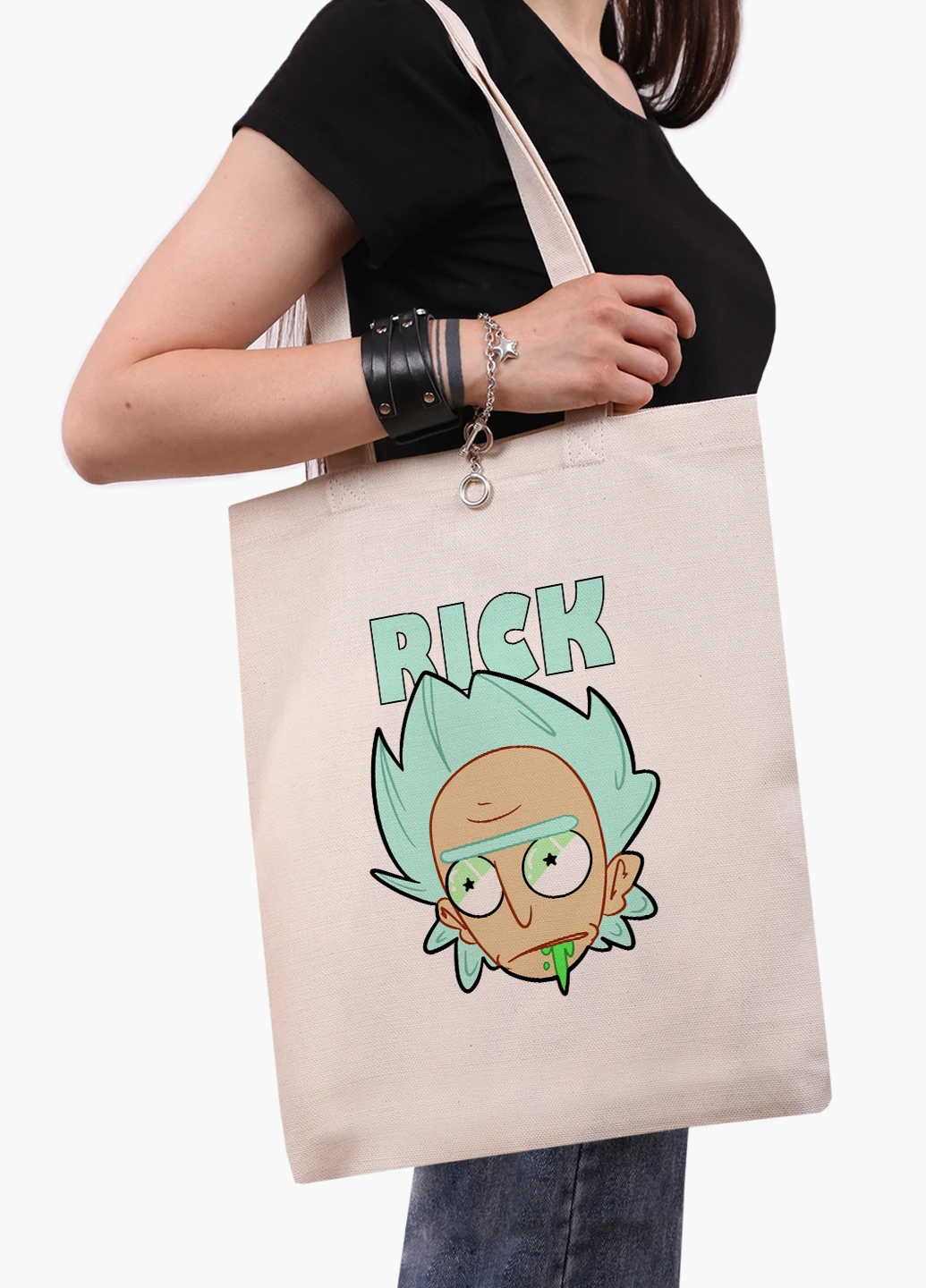 Еко сумка шоппер біла Рік Санчез і Бендер Рік і Морті (Bender Rick and Morty) (9227-2942-WT-1) 41*35 см MobiPrint (228156115)