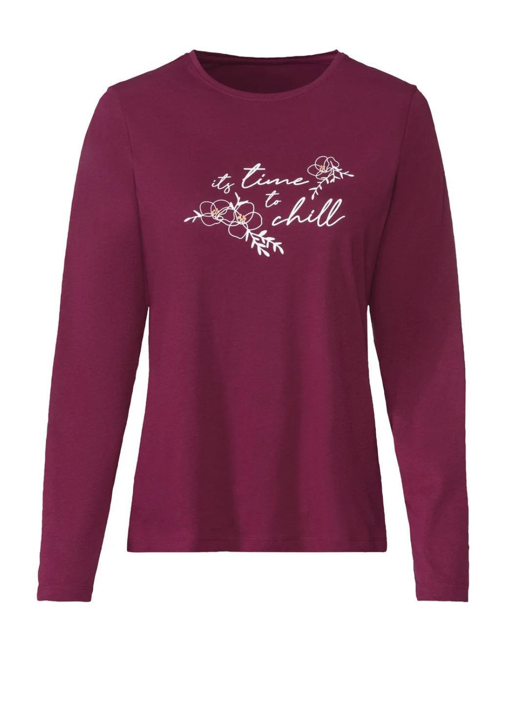 Бордовая зимняя пижама (лонгслив, брюки) Esmara