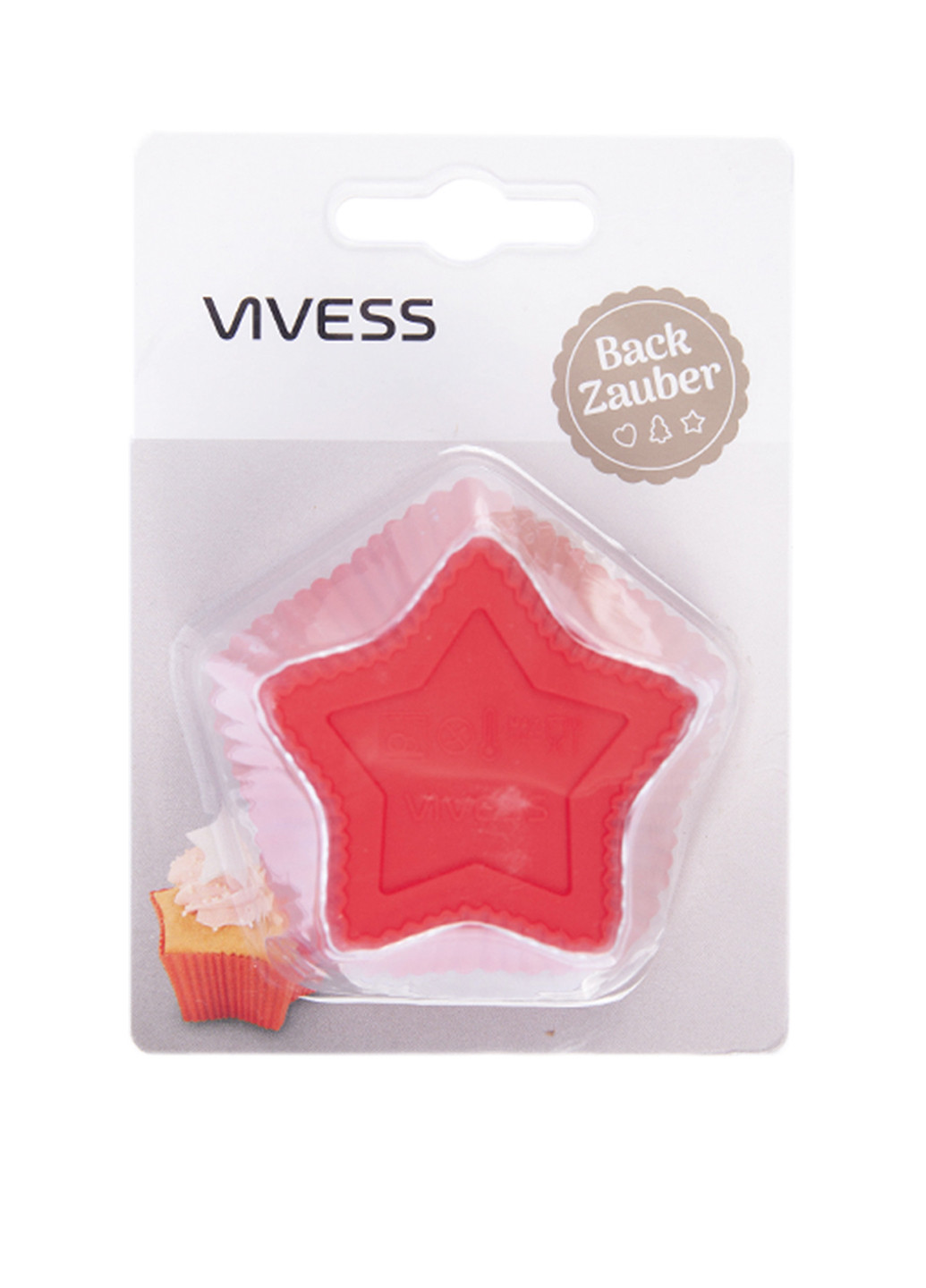Силиконовая форма (6 шт.) Vivess однотонная красная