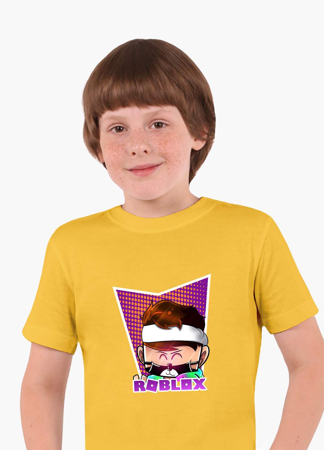 Желтая демисезонная футболка детская роблокс (roblox)(9224-1221) MobiPrint
