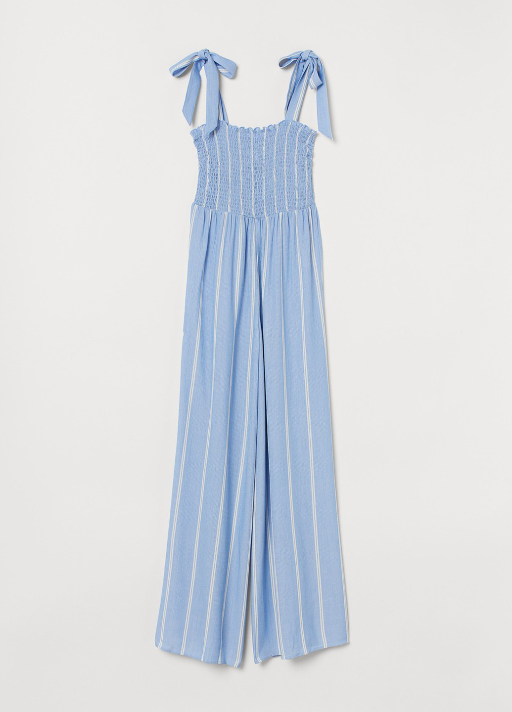 Комбінезон H&M комбінезон-брюки смужка блакитний кежуал віскоза