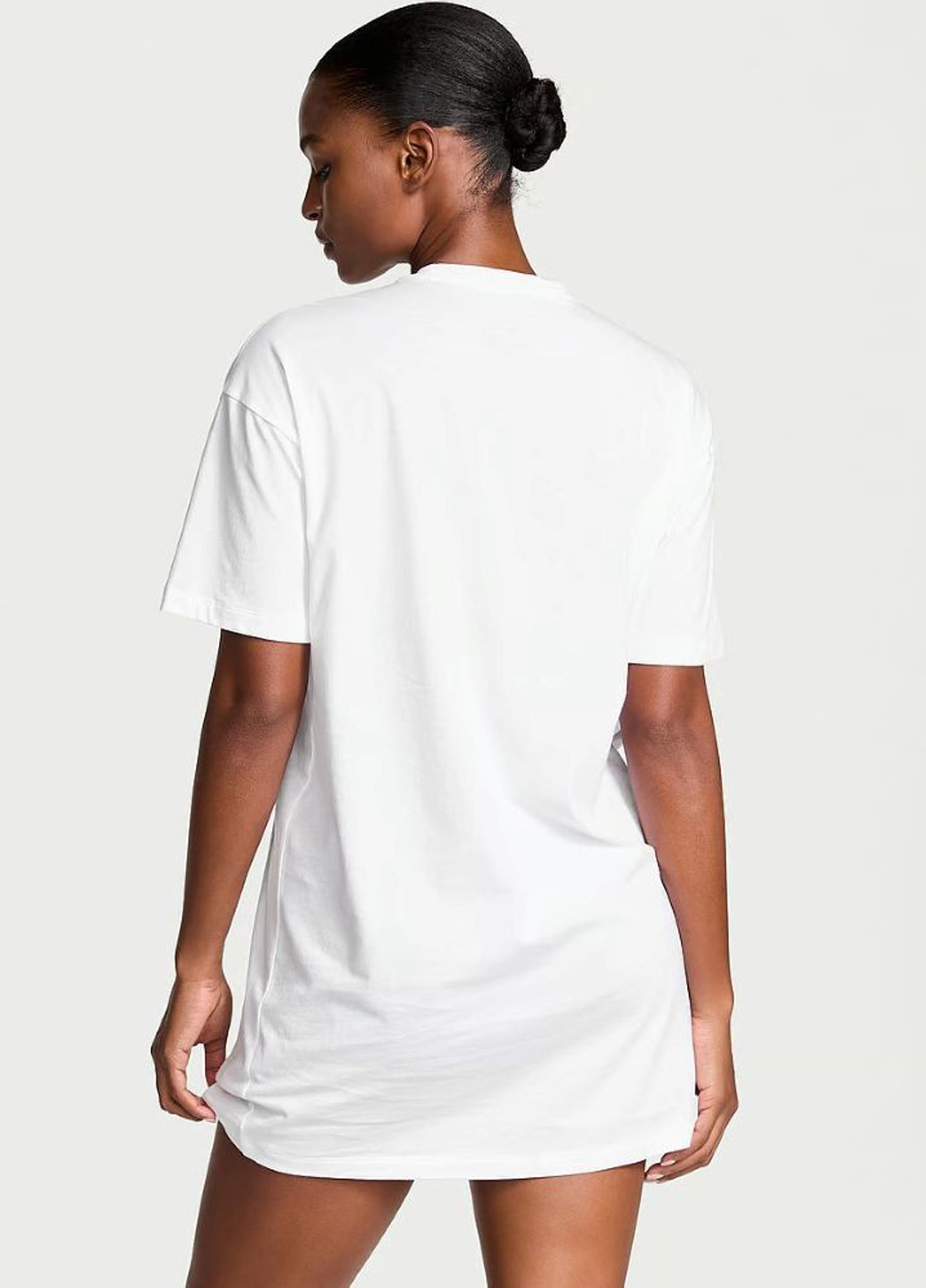 Белое домашнее платье платье-футболка Victoria's Secret однотонное
