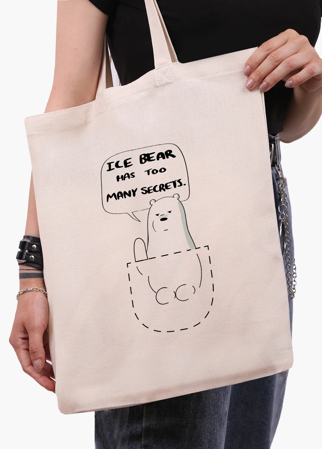 Еко сумка шоппер біла Вся правда про ведмедів (We Bare Bears) (9227-2904-WT-1) екосумка шопер 41*35 см MobiPrint (224806234)