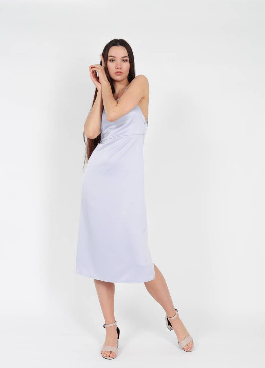 Серое кэжуал платье-комбинация "сейшелы" romashka, серый, l 9785 Ромашка однотонное
