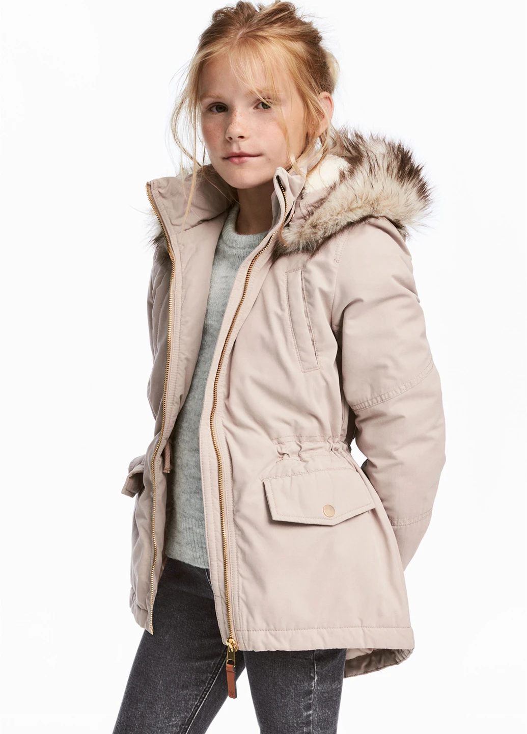 Бежева зимня куртка H&M
