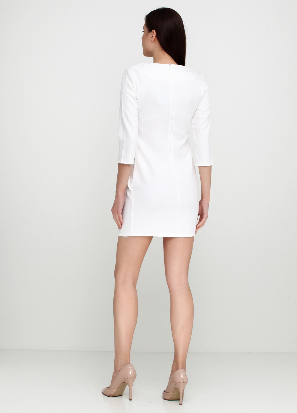 Белое кэжуал платье Elegance однотонное
