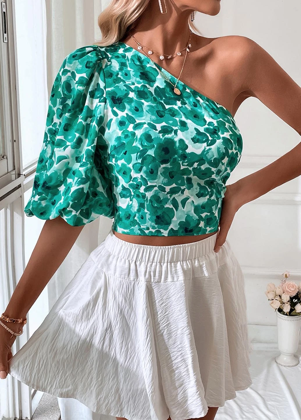 Зелена блуза SHEIN