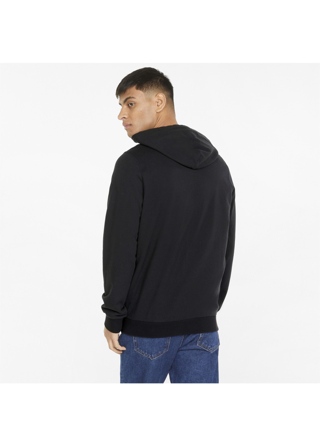 Черная демисезонная толстовка modern basics full-zip men's hoodie Puma