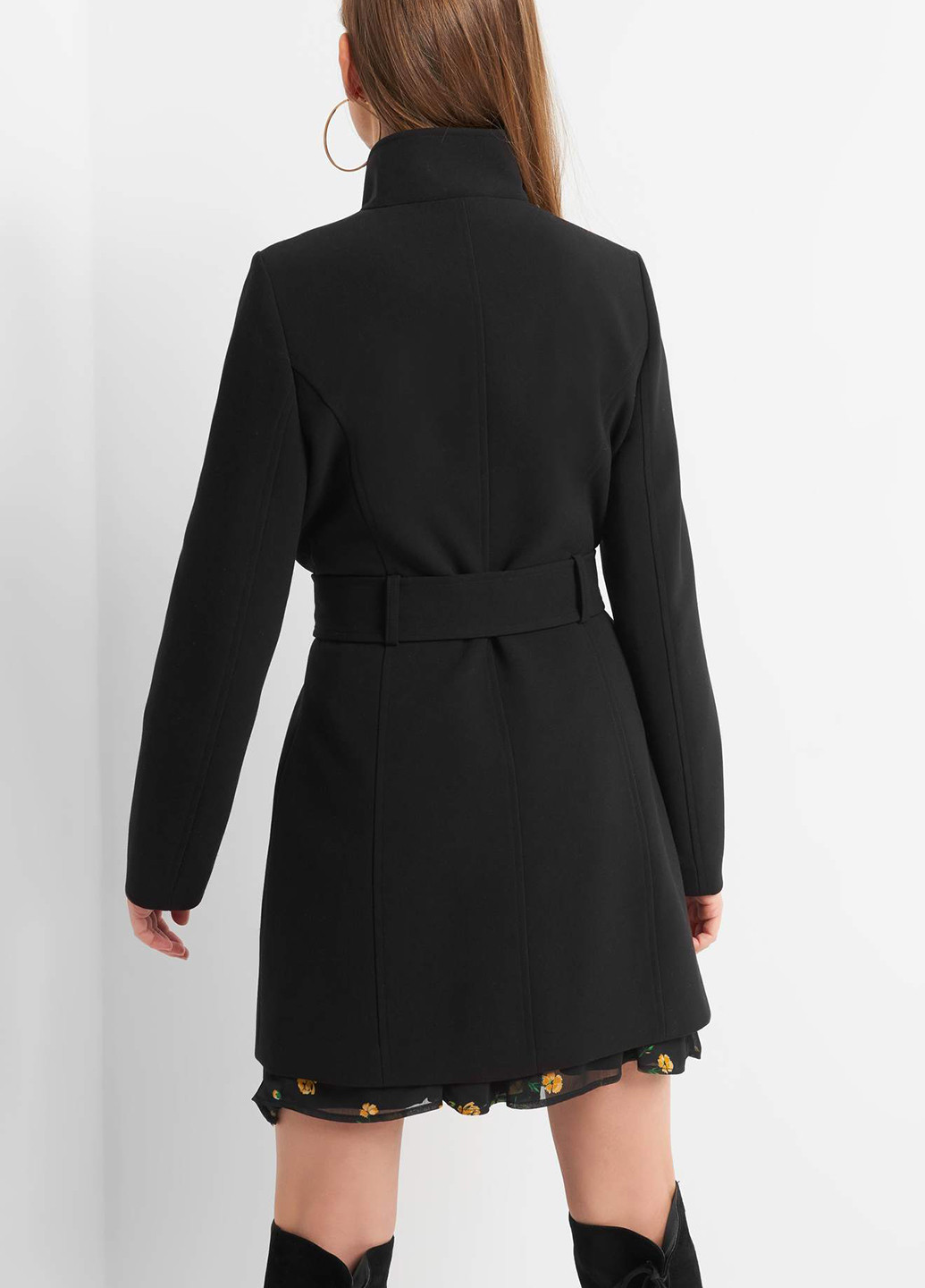 Черное демисезонное Пальто без капюшона Orsay