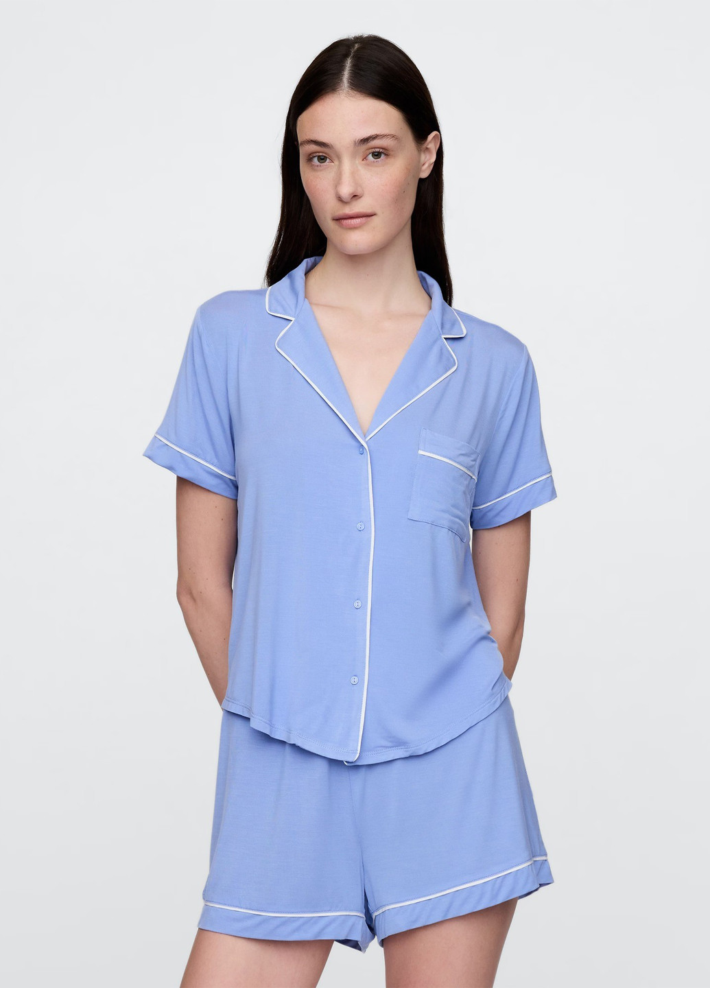 Голубая всесезон пижама (рубашка, шорты) рубашка + шорты Gap