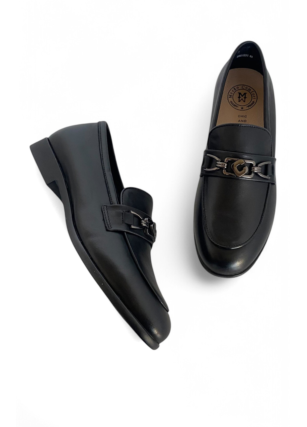 Meego Туфлі лофери чорний з натуральна шкіра, румунія — демісезон (328004102)