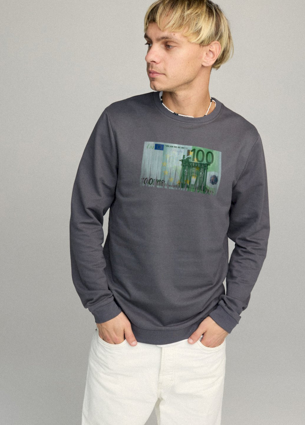 Темно-серый свитшот мужской basic /no flis/ YAPPI (252258399)